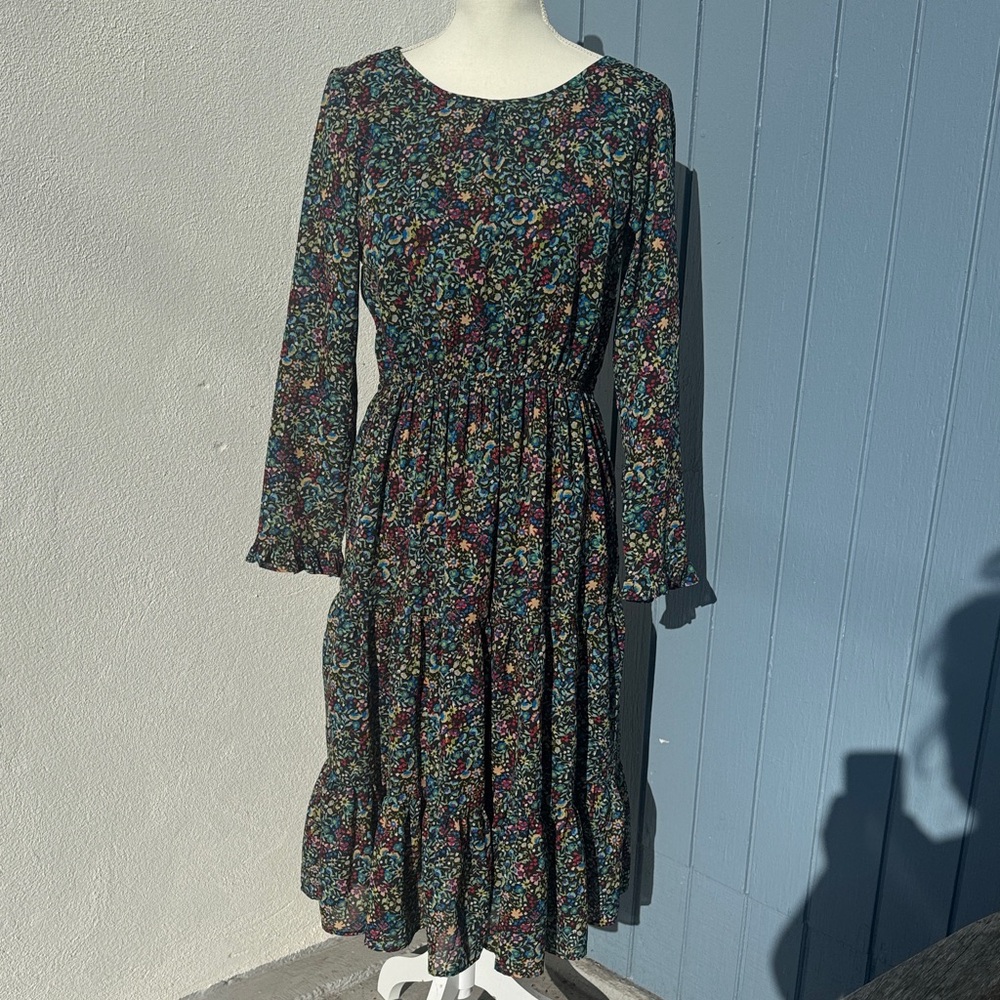 Chic Multicolor Long Sleeve Dress